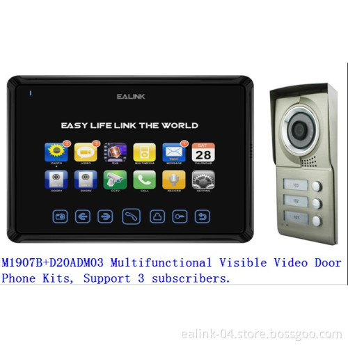 Video Door Phone Kits with Photo Capture, Supports 2 Subscriber (M1907B+D20ADM03)